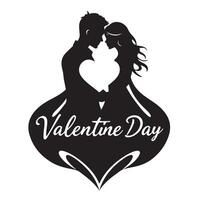 Valentine's day icon with a couple in love vector