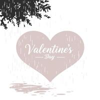 Valentine's day card with heart and tree vector