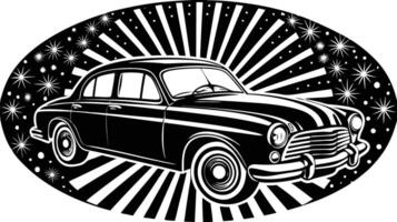 Retro car illustration vector