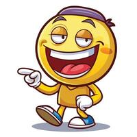 a cartoon emoticion with a big smile on his face white background vector