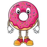a cartoon donut character with white background, vector