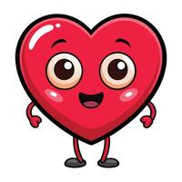 heart character with big eyes and arms vector