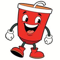 a red cup with a smiley face and a smile vector