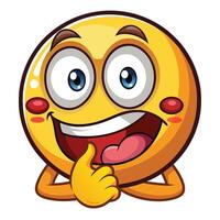 a cartoon emoticion with a big smile on his face white background, vector