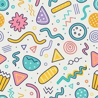 seamless pattern with colorful shapes and white background, vector