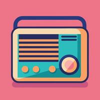 Vintage Retro Radio Design, Colorful Broadcast, Music Icon, Nostalgia, Sound Waves, 80s Style, Graph vector