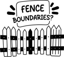 A glyph sticker of a colourful fence with boundaries typography vector
