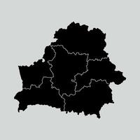 Map of Belarus with clear state borders. High-detail design, perfect for infographics, education, and graphic projects. Includes major territories, isolated on a background. vector