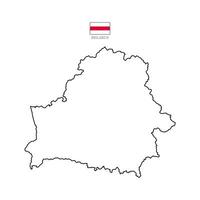 Illustration of a map of Belarus territory. White flat map with black borders on a white background. Highly detailed. vector