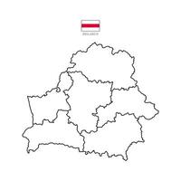 Illustration of a map of Belarus divided into states and territories. White flat map with black borders on a white background. Highly detailed. vector