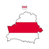 Silhouette Belarus shaped by its national borders and filled with the colors of the Belarusian flag. This detailed design is perfect for prints, infographics, and digital projects. vector