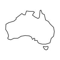 Map of Australia territories, featuring states and borders. An outline design without regions, isolated on a white background. vector