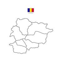 Map of andorra territories, featuring states and borders. An outline design with regions, isolated on a white background. Highly detailed illustration Europe vector
