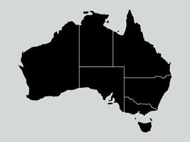 Map of Australia territories in a clean, flat design. High-detail illustration, isolated on a background. vector