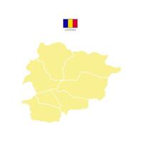 Creamy map of andorra divided into states and territories. White flat design isolated on a white background. Highly detailed illustration Europe vector
