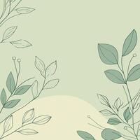 Botanical Pattern with Green Leaves on a Soft Background vector