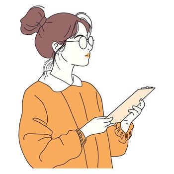 Woman Using a Smartphone in a Casual and Relaxed Setting vector