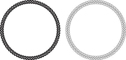 Round frames Linear border abstract circle knot Band celtic vector