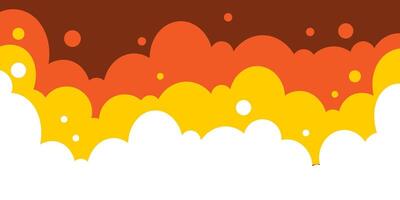 Sky and clouds background. Cartoon sky with clouds illustration in flat style. vector