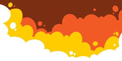 Sky and clouds background. Cartoon sky with clouds illustration in flat style. Nature abstract wallpaper, illustration. vector