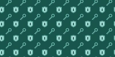 Pattern of shields and keys representing security and protection concepts for digital safety vector