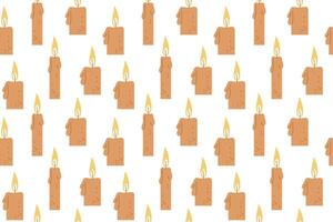 Repeating pattern of candles displayed in a whimsical design for festive decor vector