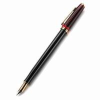 Elegant fountain pen casting shadow on white background photo
