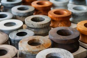 Various materials and finishes displaying manufacturing precision and versatility photo