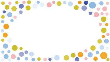 Colorful dotted round frame. Border with circle shapes. Geometric art. Design element for frame, web pages, prints, posters, template, abstract background. vector