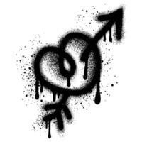 Graffiti Style Heart And Arrow isolated on White background. eps 10. vector