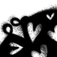 Heart symbol graffiti in different styles for banners, posters and backgrounds isolated on White background. vector