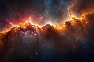 Colorful Interstellar Nebula with Stars in Deep Space for Cosmic Design photo