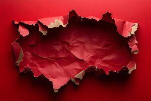 Ripped Red Paper Background for Creative Design Concepts and Print photo