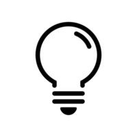 Simple light bulb outline icon set in generic style. Lamp insight sign symbol vector