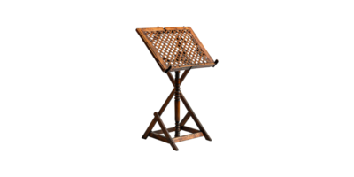 Wooden music stand with open lattice design isolated on transparent background png