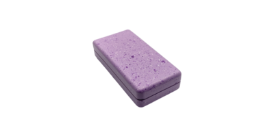 Purple rectangular soap bar with speckled texture isolated on transparent background png