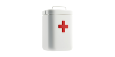 White first aid kit with cross symbol isolated on transparent background png