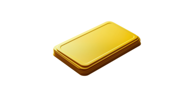 Stack of yellow plastic rectangles isolated on transparent background png