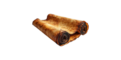 Ancient scrolls with aged texture isolated on transparent background png