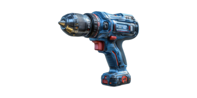 Electric power drill with digital display isolated on transparent background png