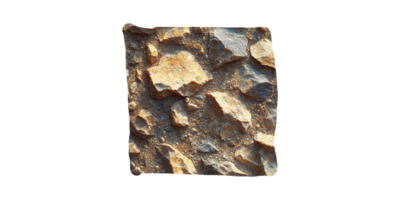 Rough stone texture with jagged edges isolated on transparent background png