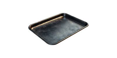 Baking sheet with worn surface isolated on transparent background png