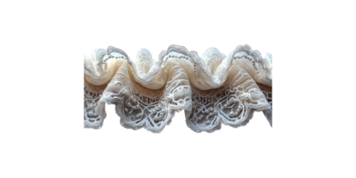 Decorative lace trim with intricate patterns isolated on transparent background png
