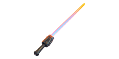 Futuristic sword toy with colored blade isolated on transparent background png