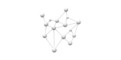 Abstract 3d molecular structure model isolated on transparent background png