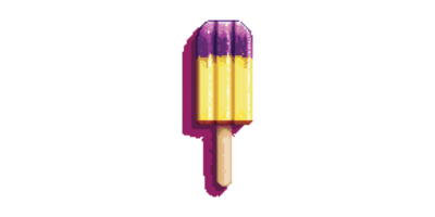 Pixel art two-tone ice cream isolated on transparent background png