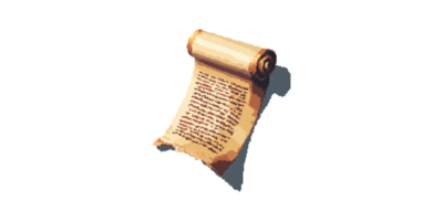 Ancient scroll with text isolated on transparent background png
