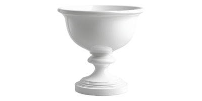 White ceramic trophy cup isolated on transparent background png