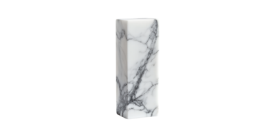 Rectangular marble block with veins isolated on transparent background png