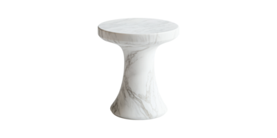 Marble pedestal table with cylindrical base isolated on transparent background png